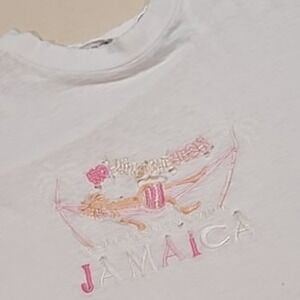 VTG Thrashed Jamaica T-Shirt Royal Tees S Boxy Fit Tourist Tee Beach Relaxed y2k